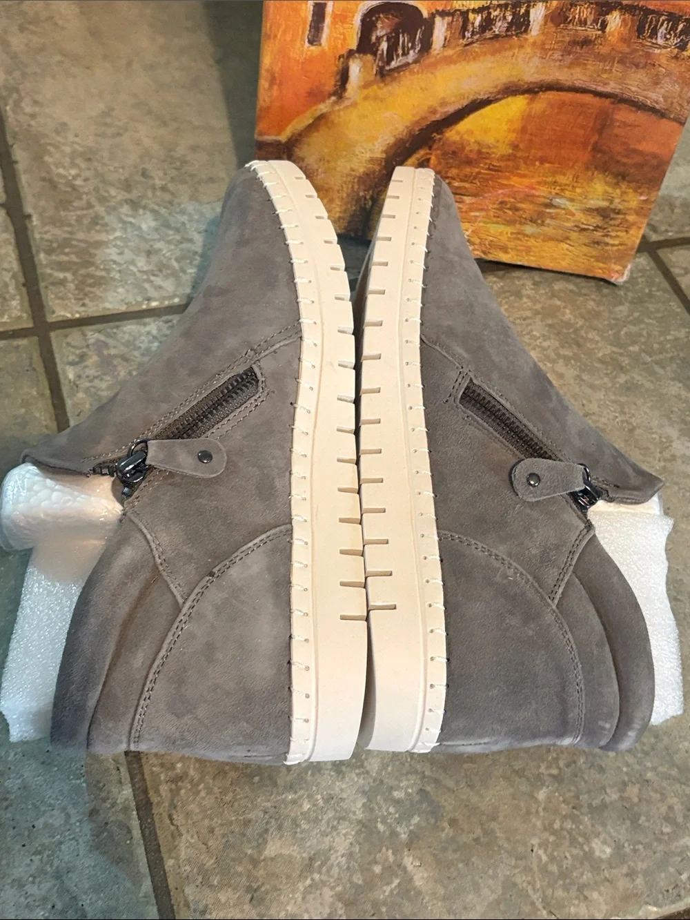 Bella Vita Camberly Grey Suede Ankle Bootie